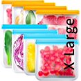 thumbnail image 1 of Sacs Réutilisables pour Congélateur Gallon, Lot de 8, Très Grands, Sans BPA, Sacs à Sandwich et Collations Réutilisables, Extra Épais, Sacs de Rangement Étanches pour Aliments, Mariner la Viande, Fruits, Articles de Toilette, 1 of 7