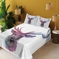 thumbnail image 2 of Ambesonne Pastel Fitted & Top Sheet Set with Shams, Antlers Wild Nature, Pink Lilac, 2 of 5