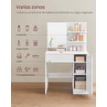 thumbnail image 3 of SONGMICS HOME Tocador, Mesa de Maquillaje con Espejo Grande, Gabinete con 2 Estantes Ajustables, 2 Estantes Abiertos, 1 Cajón, Blanco RDT119W01, 3 of 6