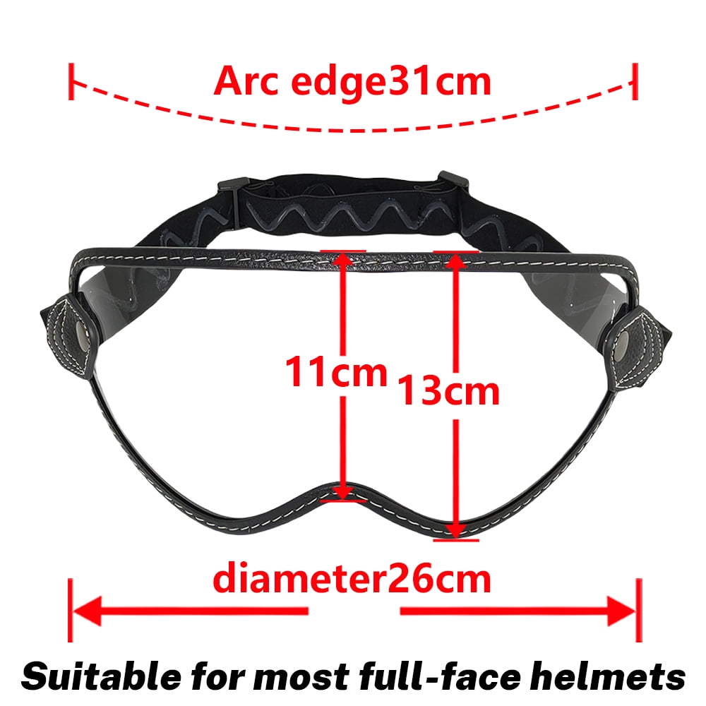 Retro Bubble Visor Helmet Shield Vintage Elastic Band Open Face Full-Face Motorcycle Accessories