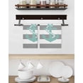 thumbnail image 3 of Nautical Anchor Kitchen Dish Towels for Drying Dishes Set of 3, Turquoise Grey White Horizontal Stripe Waffle Weave Microfiber Hand Tea Bathroom Towels Quick Dry & Absorbent Towel 15.7x23.6, 3 of 7