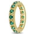 thumbnail image 3 of Miabella Women's 1-2/5 Carat T.G.W. Created Emerald Yellow Gold Flash Plated Sterling Silver Full Eternity Anniversary Band, 3 of 6