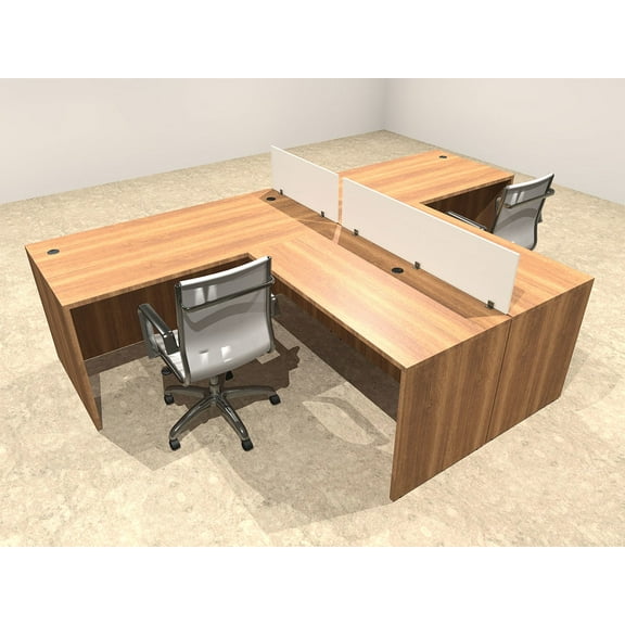 Two Person L Shaped Divider Office Workstation Desk Set, #OT-SUL-SP41