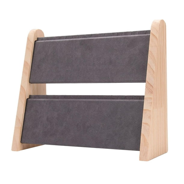 Organizador de collares, anillos de almacenamiento de pulseras, soporte para collares de madera, soporte para presentación de joyería, estante para