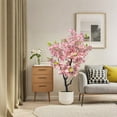 thumbnail image 4 of Yeshouse Cherry Blossom Artificial Trees, 5Ft Tall Realistic Fake Tree Decor with Pink Silk Plant Blossoms and Leaves, Indoor Artificial Plants for Homeowners Living Room, Office, Gift-Pink, 4 of 7