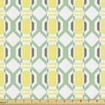 thumbnail image 1 of Geometric Fabric by the Yard, Modernistic Continuous Pattern with Pastel Tone Octagons and Squares, Decorative Upholstery Fabric for Chairs & Home Accents, Yellow and Pale Green by Ambesonne, 1 of 5