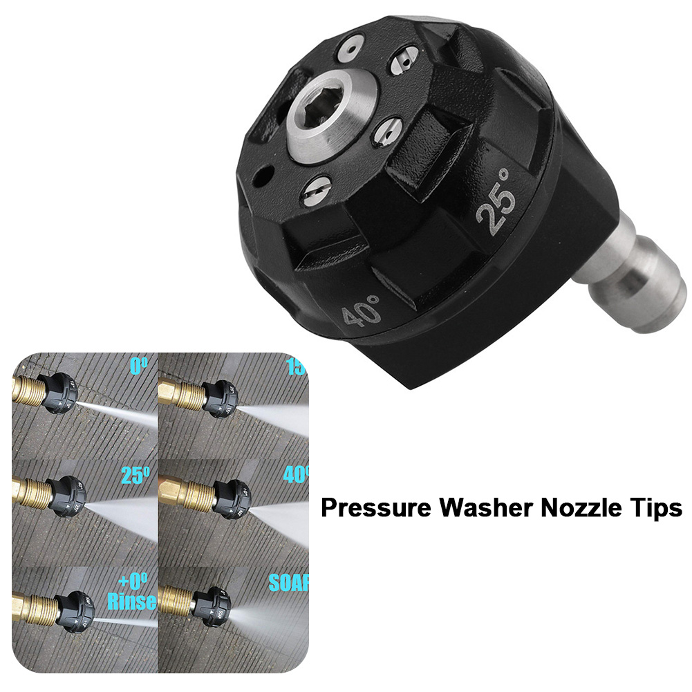 High Pressure Cleaner Car Wash Nozzle Multifunction 6In1 Porous