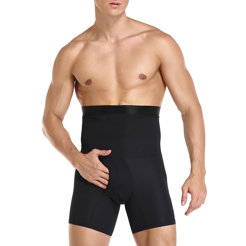 Men's Compression Leggings Pants High Waist Shorts Shaping Thigh Butt Underpant 