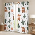 thumbnail image 2 of Homewish Kids Children Cartoon Highland Cattle Black Out Curtains,Botanical Green Cactus Curtains Pack of 2 (42x63 Each),Kawaii Western Farmhouse Animal Bedroom Curtains,Luxury Bedroom Decor, 2 of 6