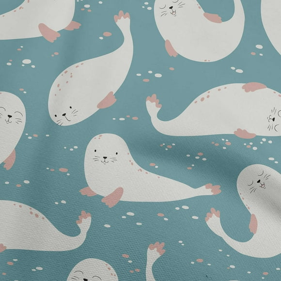 oneOone Cotton Flex Dusty Teal Green Fabric Kawai Sewing Material Print Fabric By The Yard 40 Inch Wide