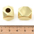 thumbnail image 3 of Brass European Beads Large Hole Beads Long-Lasting Plated Lead Free & Cadmium Free Faceted Cuboid Real 18K Gold Plated 18x15x15mm Hole: 6.5mm, 3 of 3