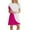 A0810-Hot Pink, variant on QUINDOS Dresses for Women 2025 Crew Neck Short Sleeve Casual Sundress Sun Dresses Summer Patchwork Loose Contrast Color Mini Knee Length Womens Dresses