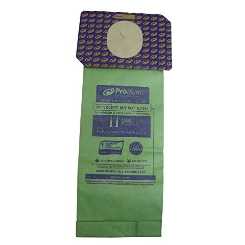 ProTeam 103483 Intercept Micro Filter Bag for ProTeam ProForce Vacuum Cleaners - Pack of 10