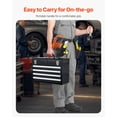 thumbnail image 5 of Metal Tool Box, 20.5-inch, Portable Metal Tool Box with 4 Drawers, Small Tool Chest with EVA Liners, Ball Bearing Slide Drawers Locking & Powder Coated Finish, Multi-Function Tool Organizer, 5 of 24