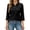 Black#9527, variant on BOOMNY Women's 3/4 Sleeve Polo Shirts Solid Color Loose Summer Buttons Tops for Women