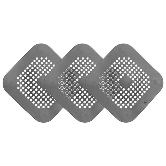 Uxcell 3packs Shower Drain Hair Catcher Round and Convex Drain Strainer for Shower, Grey