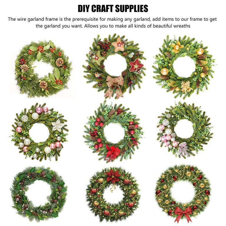 Welpettie 3Pcs Metal Wreath Frame Wire Wreath Making Rings Round Wreath  Form Metal DIY Floral Crafts 