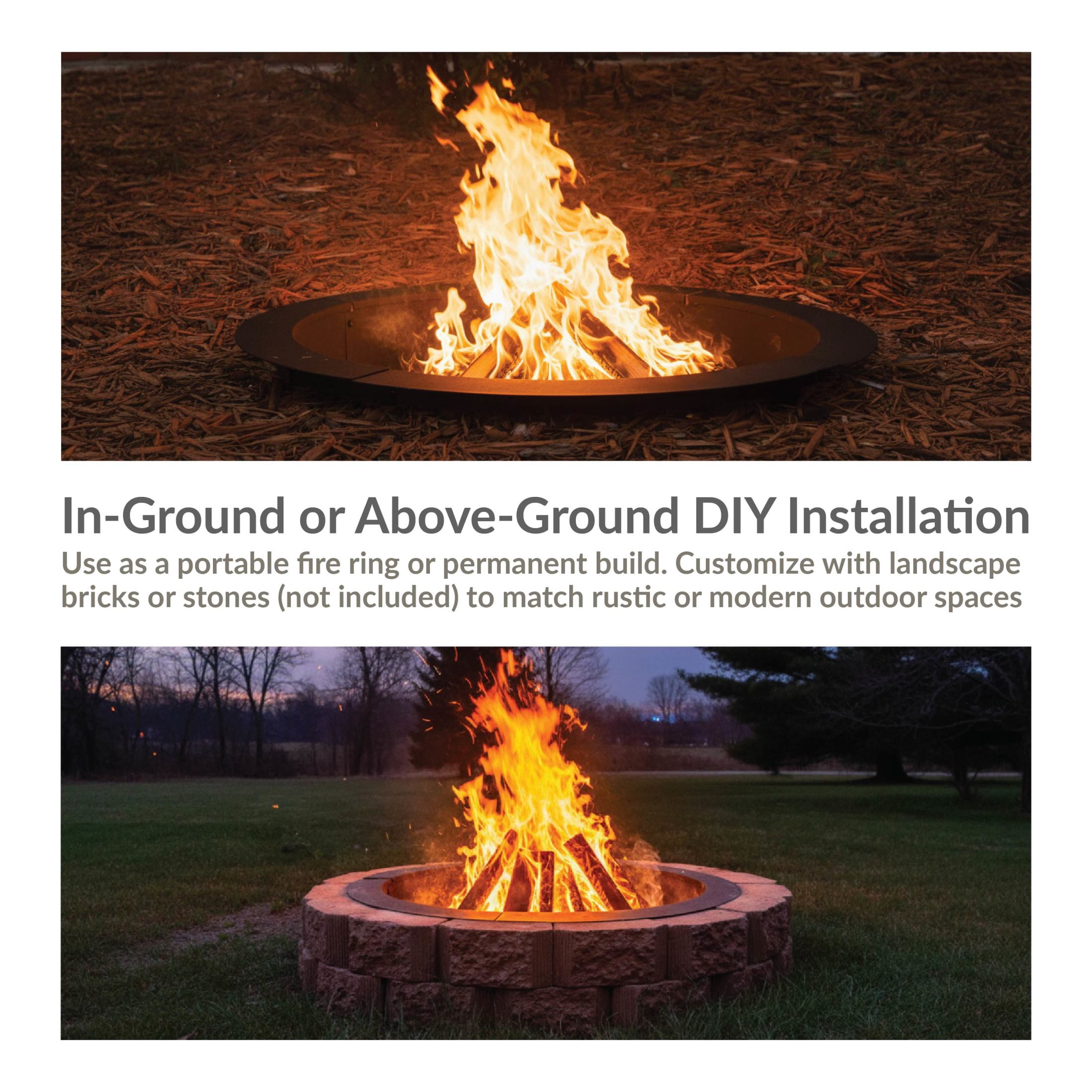 Sunnydaze 27" Round Steel Fire Pit Ring Insert