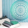 thumbnail image 2 of Sky Blue Ombre Mandala Tapestry Twin Size Boho Dorm Room Wall Hanging Indian Beach Throw Blanket Outdoor Picnic Yoga Mat by Oussum, 2 of 3