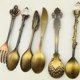 thumbnail image 5 of Advancent De vajilla Retro, tenedor, cuchara de aleación, cuchara de cocina, cucharón de cocina, cucharilla de doméstico, cubiertos Mostrada bronce verde, 5 of 6