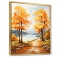 thumbnail image 2 of Designart "Golden Canopy Maple Trees in the Fall II" Floral Floater Framed Wall Decor, 2 of 7