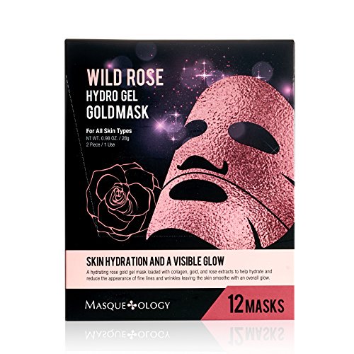 Masqueology Wild Rose Gold HydroGel Mask Collagen and Rose Facial