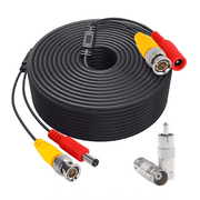 Heimvision 60ft/18m All-in-One BNC Video Power Cable, BNC Extension Wired Cord for CCTV Camera DVR Security System, Compatible with HM245 Wired Security Camera System (1 Pack, Black)