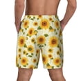 thumbnail image 2 of Lsque Mens Swim Trunks European-style Pattern Sunflower Pattern - Bathing Suit Compression Liner - Beach Swim Shorts Swimwear - (S-3XL) - Stretch Quick Dry -XX-Large, 2 of 9
