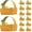 Pineapple print, variant on 50pcs Fruit Print Paper Gift Box – Portable Candy Box for Kids Birthday Party – Flower Basket Style Treat Box for Cookies, Snacks, and Gift Packaging
