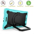 thumbnail image 5 of Kids Case for Samsung Galaxy Tab A 10.1 inch 2019 Tablet, Dteck 360 Degree Swivel Handle Grip Stand Heavy Duty Rugged Shockproof Case with Carrying Shoulder Strap for Samsung SM-T510/T515,Mint/Black, 5 of 9