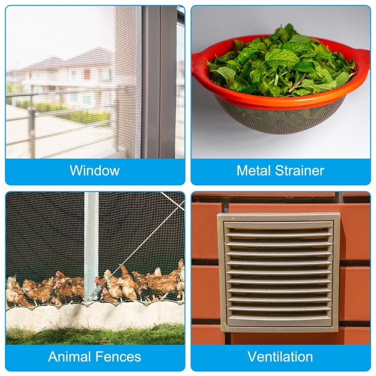 Uxcell 6 Mesh 316 Stainless Steel Wire Mesh – 39" X 10" Woven Screen For DIY Vents, Filters, Fencing, And Animal Cages