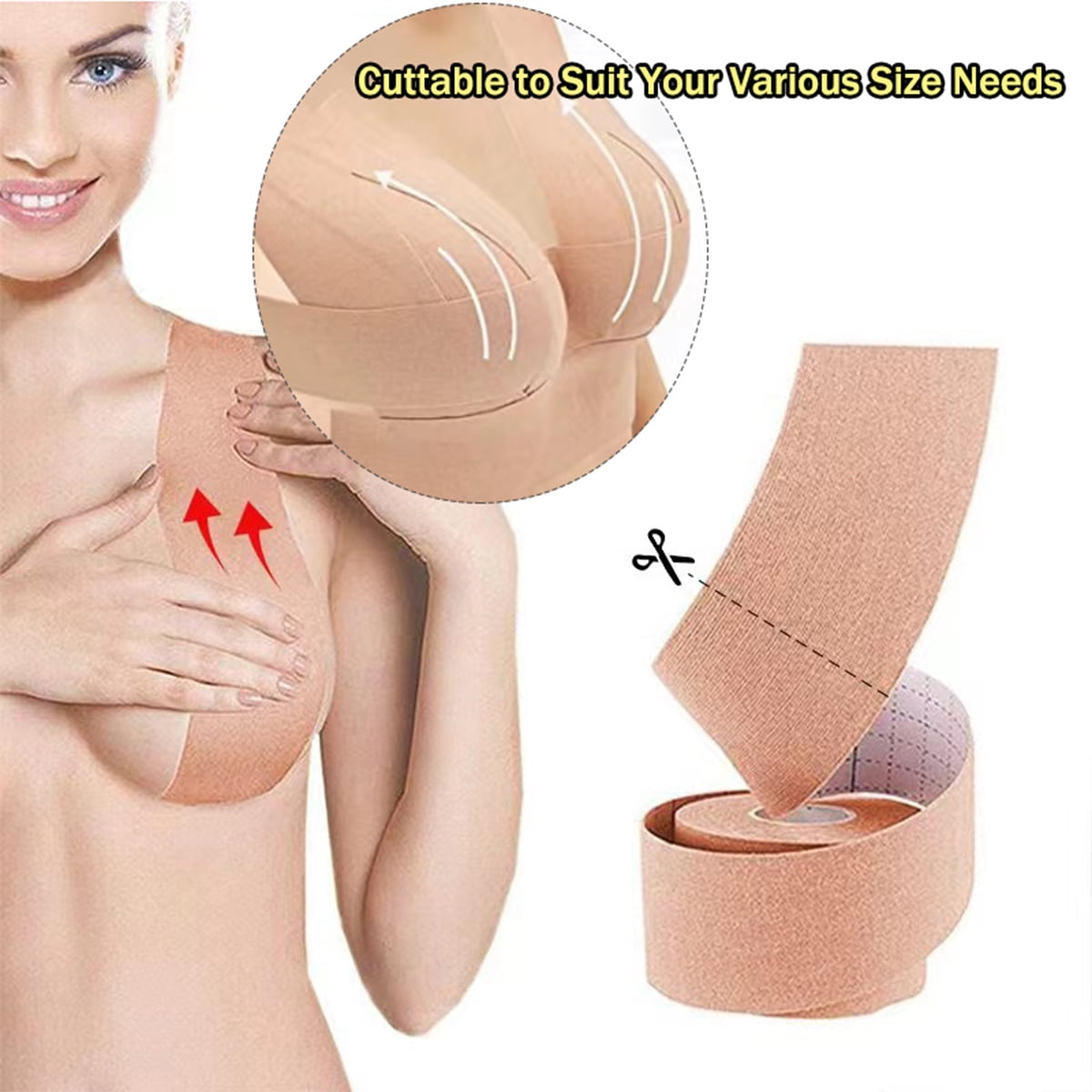 Boob Tape, Breast Lift Tape, BoobyTape for A To E Cup, Self Adhesive Bra  Tape, Body Tape, Chest Support for Any Size, Push Up In All Dress -  Walmart.com