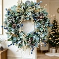 thumbnail image 6 of Bcylexb Spring Berry Wreaths, 15.8" Decorative Door Wreath Artificial Floral Hanging Wreath for Front Door Farmhouse Home Wall Decor, 6 of 8