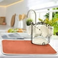 thumbnail image 5 of Rust Red Dish Drying Mat 16x18 Absorbent Microfiber Draining Rack Pad for Kitchen Counter Sink, 5 of 8