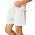 thumbnail image 4 of HAOTAGS Toddler Boys Shorts,High Waisted Summer Casual Cotton Linen Shorts White 3-4, 4 of 8