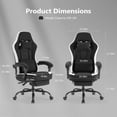 thumbnail image 5 of KPUY Computer Gaming Chair - Height Adjustable High Back Ergonomic Desk Seat with Footrest、Headrest and Lumbar Support, Black, 5 of 8
