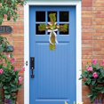 thumbnail image 4 of Easter Front Door Cross Wreath  15.7 Inch Easter Artificial Wreath with Tulips and White Ribbons  Home Decration Easter Cross Flowers Spring Wreath, 4 of 7