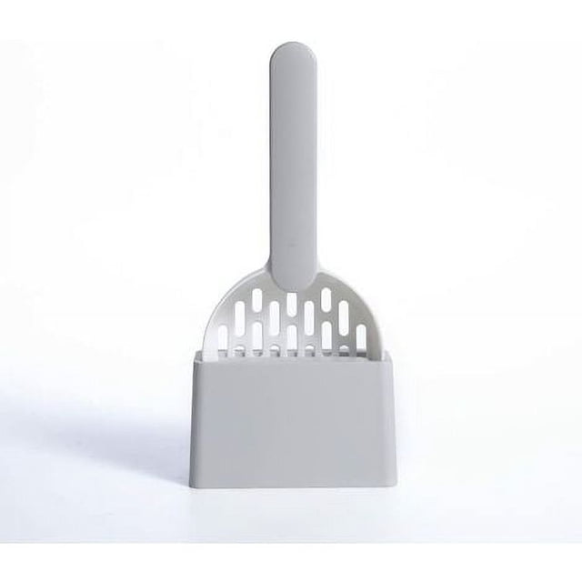Herramienta de limpieza de pala de arena para gatos de plástico ABS para limpiar caca de gato gris