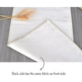 thumbnail image 3 of Dining Table Runner With Decorative Stitch at Edge Organic Cotton Short Dresser Scarf Dining Table Washable Cloth Small Buffet Table Runner Furniture Top Cover 14"x48" Beige, 3 of 8