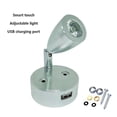 thumbnail image 1 of DC12v 24v RV Marine LED Reading Light Flexible Wall Lamp for Bedroom Decoration RV Lamp with USB Charger-Xin（Cool White B-Silver）, 1 of 5