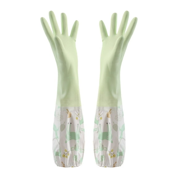 1 Pair Rubber Cleaning Gloves for Dishwashing, Reusable Kitchen Gloves for Washing Dishes and Household Cleaning,Dish Gloves with Flocked Lining and Non-Slip Grip, Pefect for Woman Men (25x15cm)