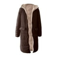thumbnail image 4 of Bpxiofoy Heated Jackets For Women Trench Coat For Women Ladies Fashionable Warm Winter Coat Double Faced Long Sleeve Hooded Down Jacket Long Coat Women Coffee L, 4 of 4