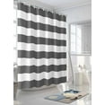 thumbnail image 3 of Shower Curtains for Bathroom-36"x78", Modern Gray and White Stripes Waterproof Bath Curtain Grommet Shower Curtain Set with Hooks, Rustic Country Farmhouse Washable Bath Accessories, 3 of 6