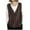 Brown, variant on Ladies' Spring And Winter Solid Color V-neck Button Knitted Sleeveless Tank Top Loose Hooded