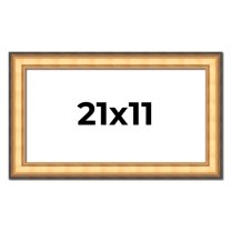 21x11 Frame Gold Plein Aire Solid Wood Picture Frame Width 2 Inches | Interior Frame Depth 0.5