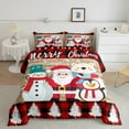 thumbnail image 2 of Manfei Santa Claus 3-Piece Full Size Comforter Sets,Geometric Buffalo Bedding Comforter Set,Rustic Cabin Lightweight Bedding Sets,Ultra Soft Cartoon Home Decor,Reversible, 2 of 8