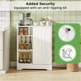 thumbnail image 2 of Slim Over-The-Toilet Storage Cabinet, White Bathroom Organizer with 2 Sliding Doors, 2 Adjustable Shelves, Toilet Paper & Brush Holder, Space-Saving Narrow Storage for Small Bathroom, 2 of 10