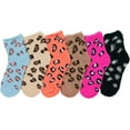 thumbnail image 5 of ToBeInStyle Women's Pack of 6 Soft Plush Warm Fuzzy Winter Socks - Leopard Spots, 5 of 7