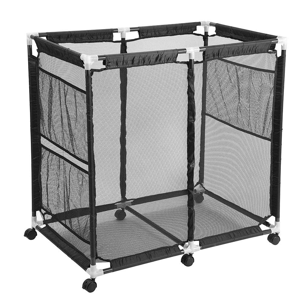 mesh pool storage bin rolling cart