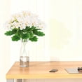 thumbnail image 5 of 1 Bunch Artificial Hydrangea Bouquet, Real touch Fake Flower for Home Table Centerpiece, Wedding Decor Festival Bouquet, Uv Resistant Silk Plant (Green), 5 of 9